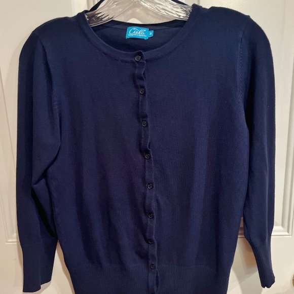 Cielo , Navy Blue, Women’s Long Sleeve Cardigan Size M (Runs Smaller) - Picture 5 of 11